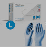 Simply Sanitize 1000 Pack Large Blue Nitrile Gloves
