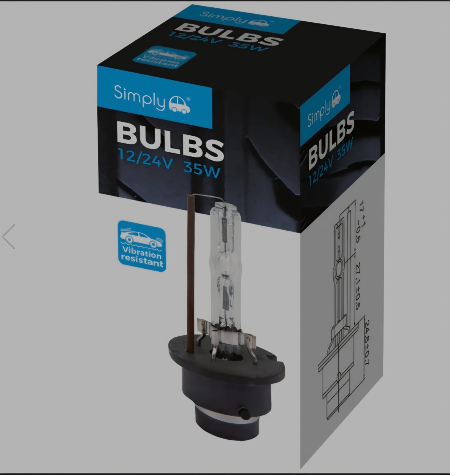 Simply D2S Xenon Bulb HID 12V / 24V 35W Gas Car Bulbs P32d-2
