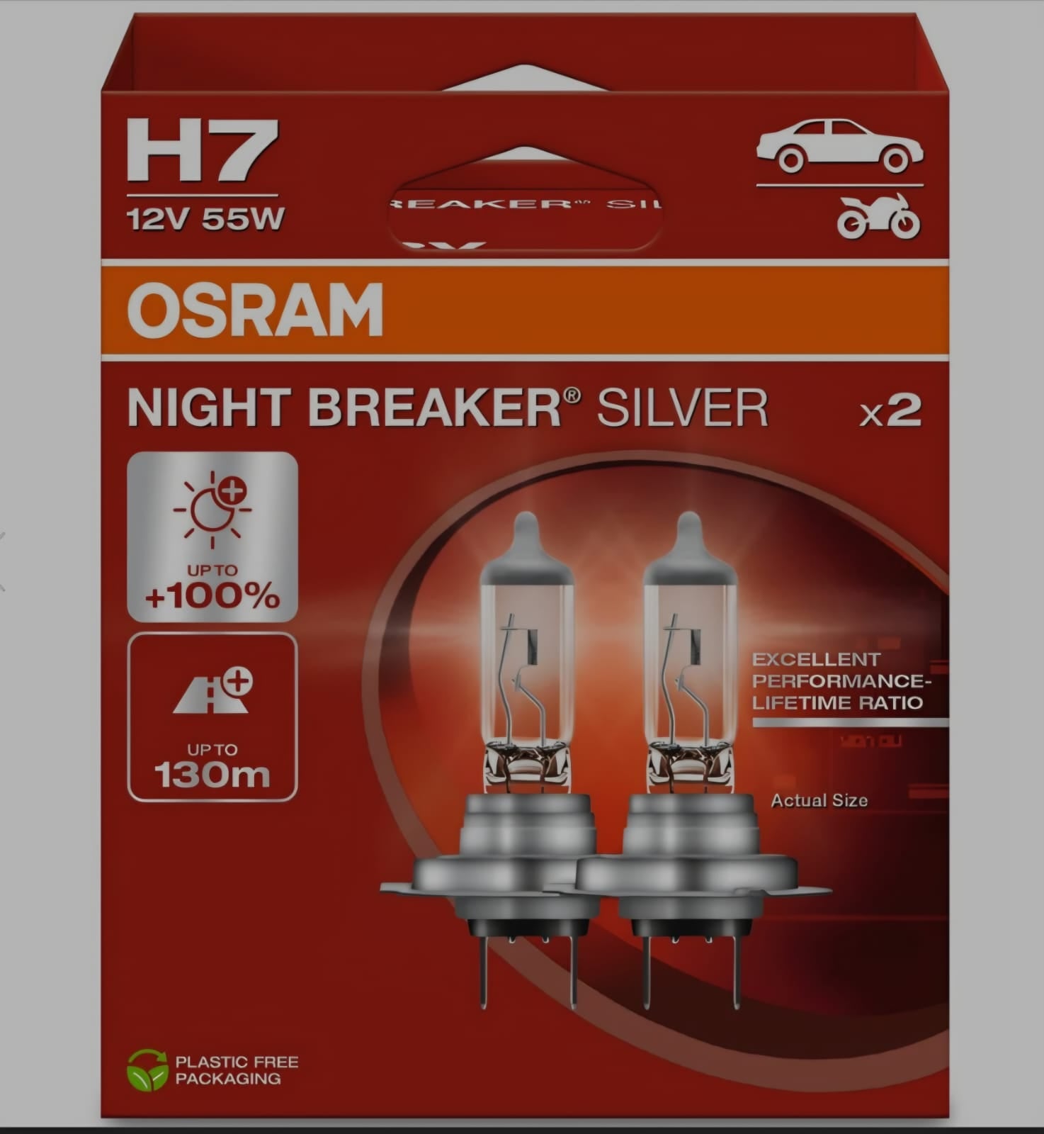 Osram H7 12V 55W Night Breaker Silver Twin Pack