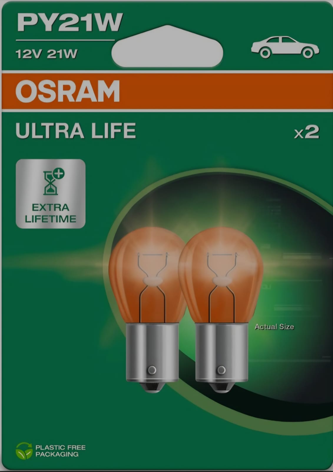 Osram 581 PY21W Ultra Life Bayonet Bulbs BAU15S (Twin Pack)