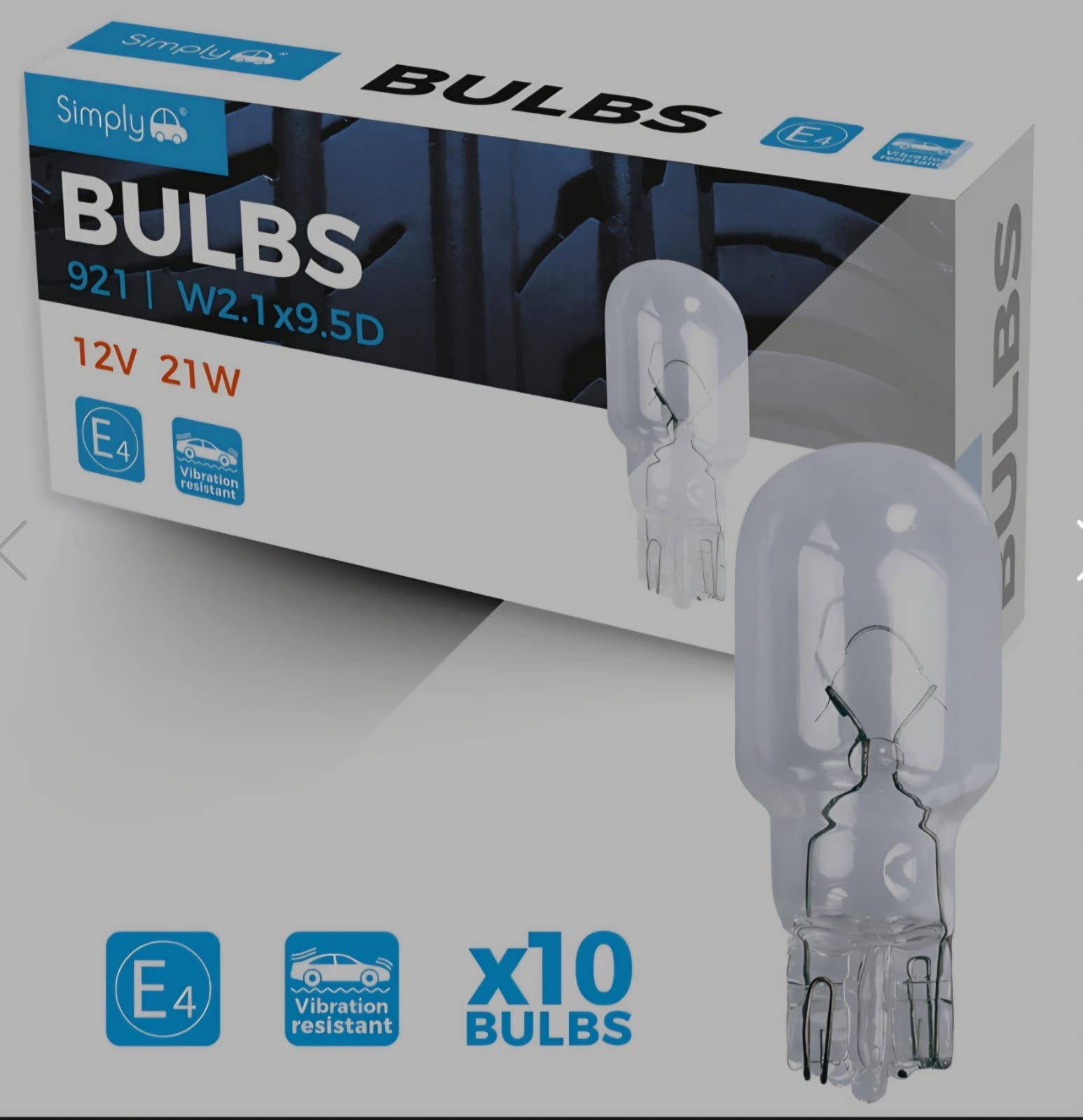 921 12V 21w Wedge Bulbs (pack of 10)