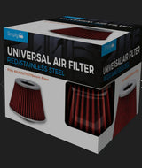 Simply Auto Universal Ail Filter Chrome Front Red